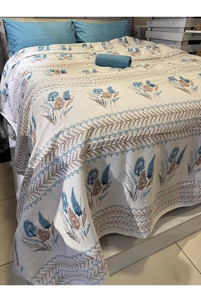 ŞENER HOME Ekin Patterned Sheet Elastic Single Pique Set - Mint