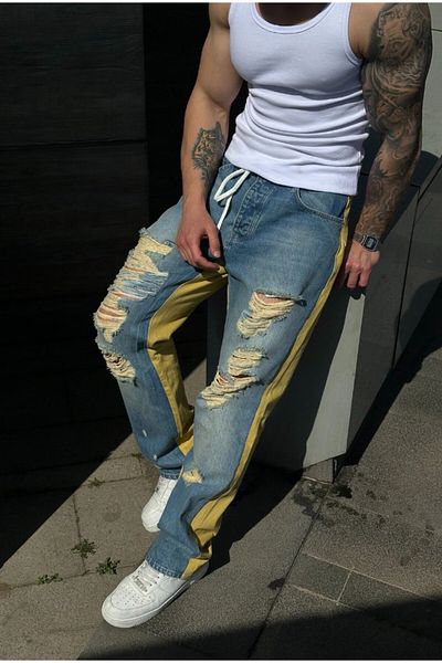 serline Ripped Detailed Loose Fit Trousers