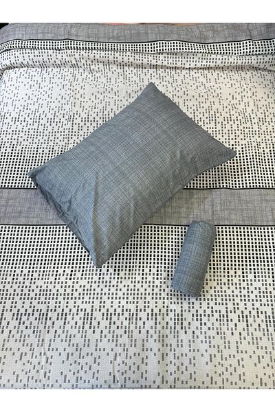 ŞENER HOME Gray Single Pique Set - Sequin Patterned and Elastic Sheet