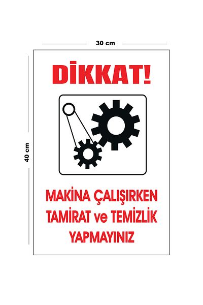 Lucena Metal Attention Do Not Perform Repairs and Cleaning While Machine Is Working 30 cm X 40 cm A3 Size Warning