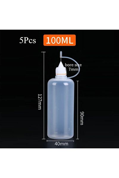 Choice 5Pcs-100ml 5 Pcs Needle Tip Glue Bottle Squeeze Plastic Bottle Dispensing Needle Sealing Cap Liquid