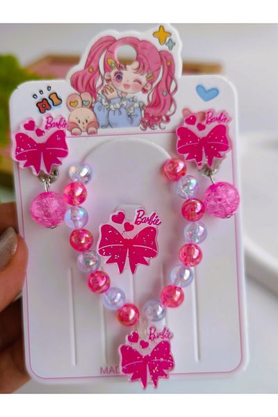 Nisankids Barbi Earrings-Ring-Bangle Set of 3 (Earrings Are Compressed)