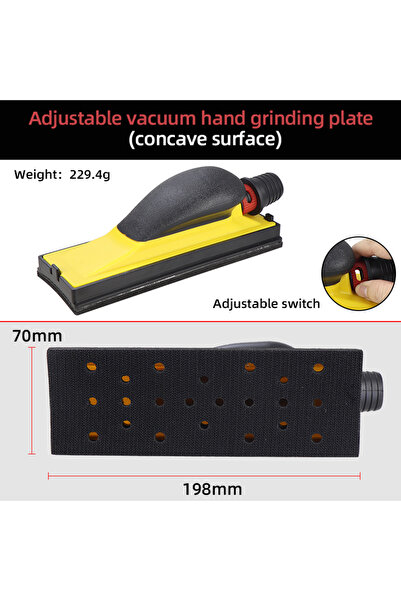 Choice1 لوح صنفرة يدوي مقعر من HIFESON، مقاس 70 × 198 مم، للتلميع بالشفط، أسو...