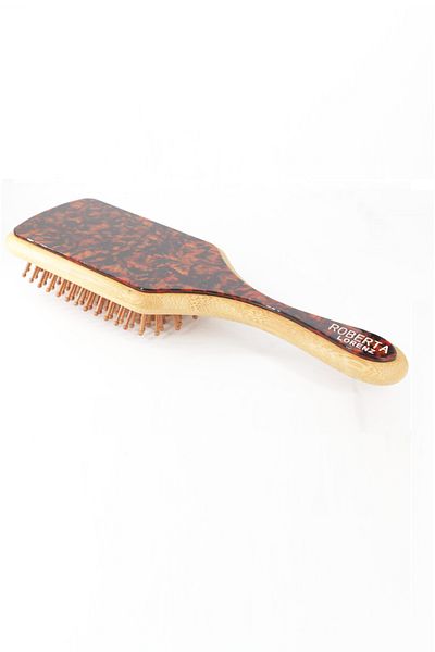 Roberta Lorenz Written Brown Messy Leopard Patterned Natural Bamboo Hair Comb