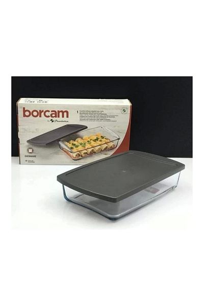 Paşabahçe 59864 Pyrex Gray Covered Oven Dish 1320 Cc