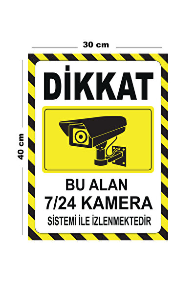 Lucena Metal Dikkat Bu Alan 7 24 Kamera Sistemi İle İzlenmektedir 30cm x 40cm...