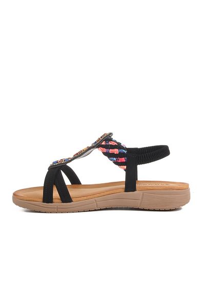Voyager B096 Z Women's Stoned Black Sandals