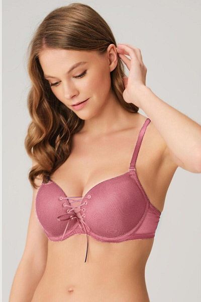 Anıl 3773 Underwire Supported Padded T-Shirt Bra with Removable Strap Collar Detail