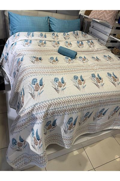 ŞENER HOME Ekin Patterned Sheet Elastic Single Pique Set - Mint