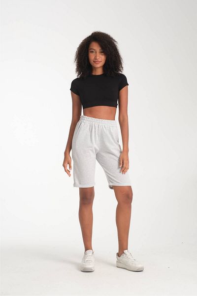 VERSCOVE Women's Double Leg 2-Piece Super Set with Side Pockets, Adjustable Lace-Up Waist, Basic Combed Cotton Shorts