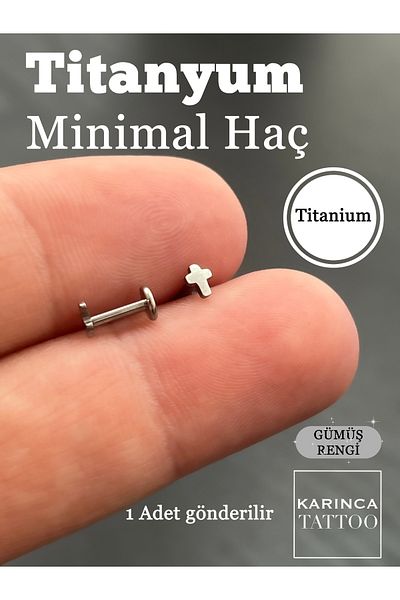 Karınca Piercing Minimal Crucifix Titanium Piercing Helix Flat Ear Cartilage Nose Conch Tragus Piercing Earring