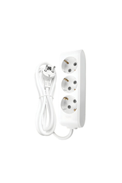VİKO Üçlü Çoklu Priz – Topraklı, Uzatma Kablosu, 3lü, 5m, Beyaz