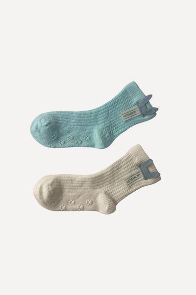 Katia&Bony Baby accessory 2-piece sock set ecru-blue