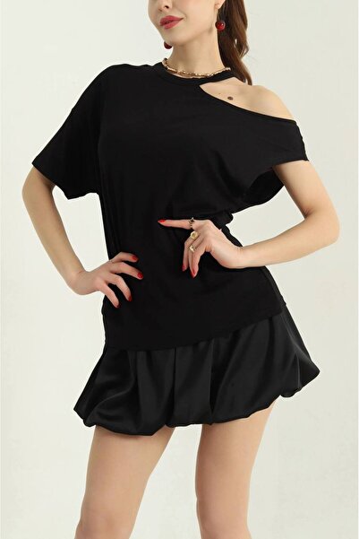 BRK Plus Tek Omuz Detaylı Tişört