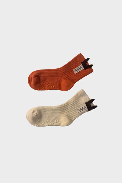 Katia&Bony Baby accessory 2-piece sock set ecru-brown