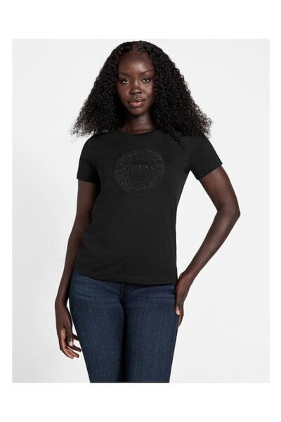 Guess - Regular Cotton T-Shirt Black 100% Cotton S