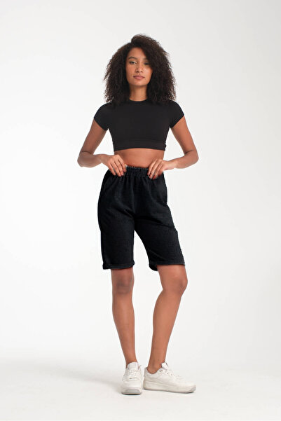 VERSCOVE Women's Double Leg 2-Piece Super Set with Side Pockets, Adjustable Lace-Up Waist, Basic Combed Cotton Shorts