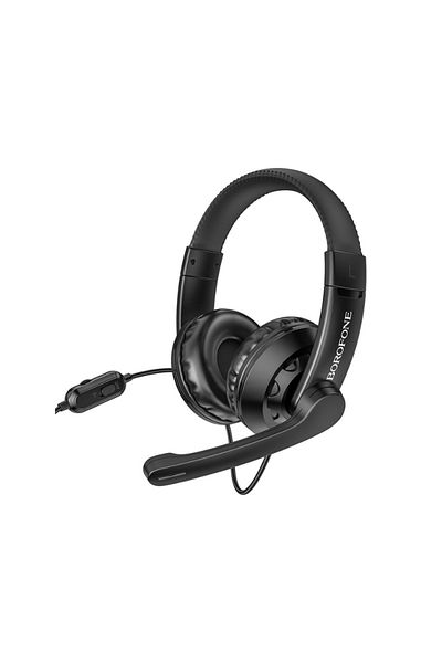 Borofone Gaming Headset with Microphone Borofone with Immersive Sound and Extended Comfort 3.5 mm Jack Black