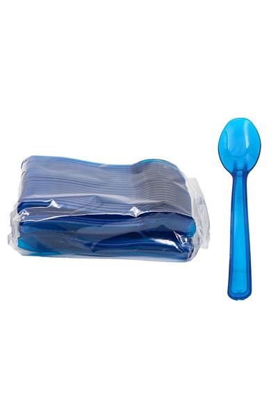 KENT Plastic Ice Cream and Dessert Spoon Blue 50's