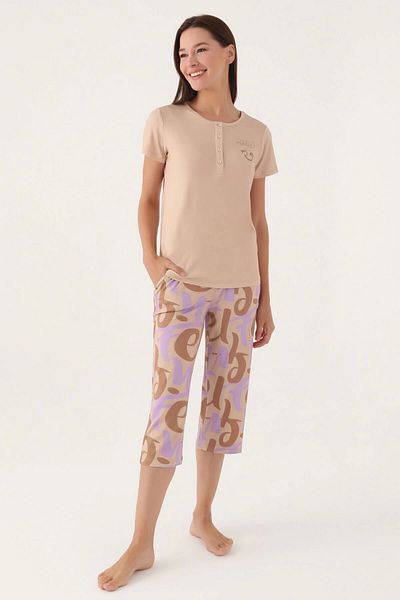 Arnetta Perfect Light Brown Women's Capri Suit