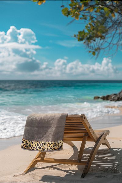Ellaline Leopard Beach Towel 100% Cotton Certified Sea & Pool Towel Brown 70X140Cm
