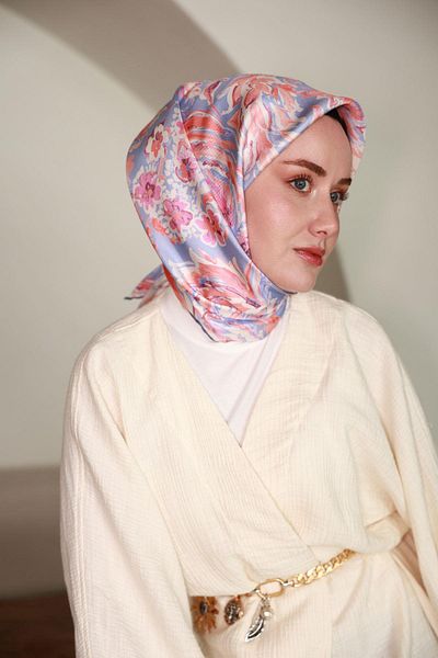 Silk Home Μεταξωτό φουλάρι Tivil 11469-22 Baby Blue Μικτό σχέδιο