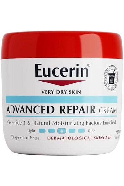 Eucerin Advanced Repair Body Cream, Fragrance Free Body Cream for Dry Skin, 16 Oz Jar