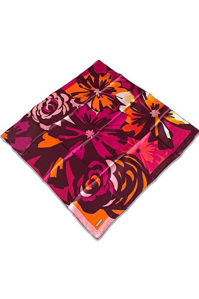 Armine Eșarfă de mătase Sura cu model mixt roz portocaliu 9170 - 34