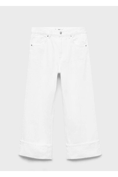 MANGO Woman Paçaları kıvrık wideleg jean