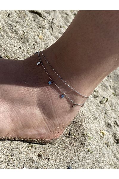 kurukafagift Anklet Steel Star Figured Double Adjustable Model