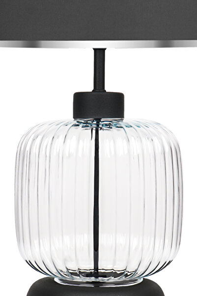MINIMAL ETICARET VE BILGI TEKNOLOJILERI Copy - Intense Transparent Black - Gray - Glass Lampshade