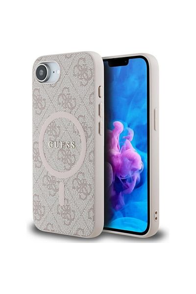 Guess Case For Iphone 16e, 4g Collection Leather Magsafe, - Pink