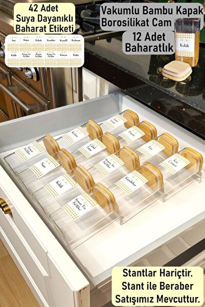 color house وعاء توابل بغطاء من الخيزران المفرغ من الهواء، زجاج البورسليكات، ...