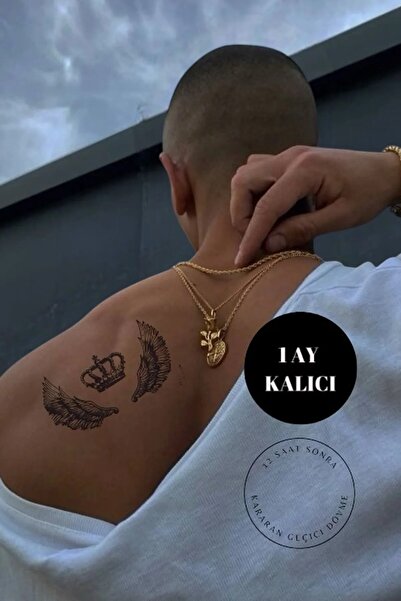 incebeltayt 12 Saat Sonra Kararan Geçici Dövme Kanat Ve Taç