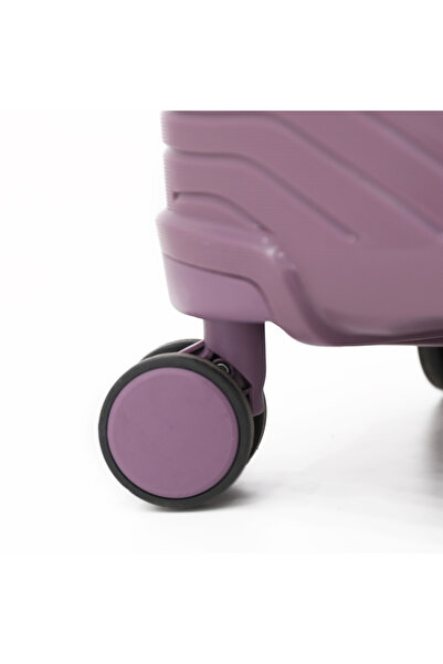 Fancl Hardshell Luggage Trolley 4 pcs Set + Makeup - PURPLE