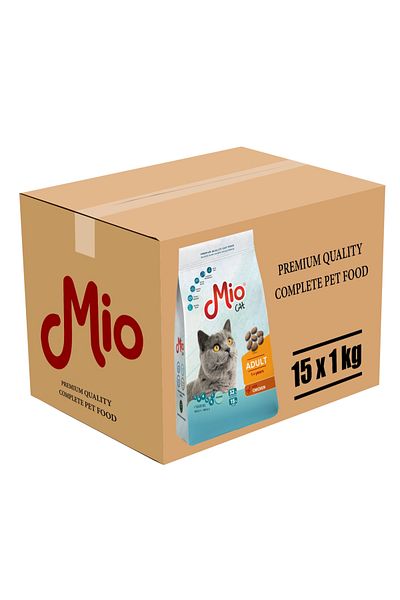 MİO Dry cat food❤️, Premium, Box 15 Bags x 1 Kg, Mio Cat, Adult cat food⭕, with chicken