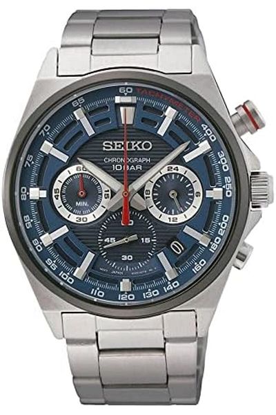 Seiko Men's Chronograph Watch Blue Dial SSB407P1