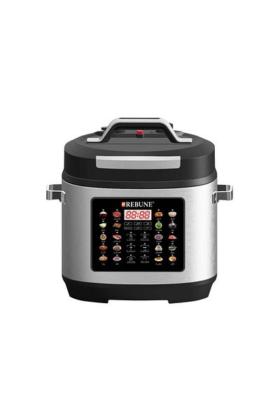 rebune Rebon Multifunction Electric Pressure Cooker 6L - 1000W - Silver - RE-11-054