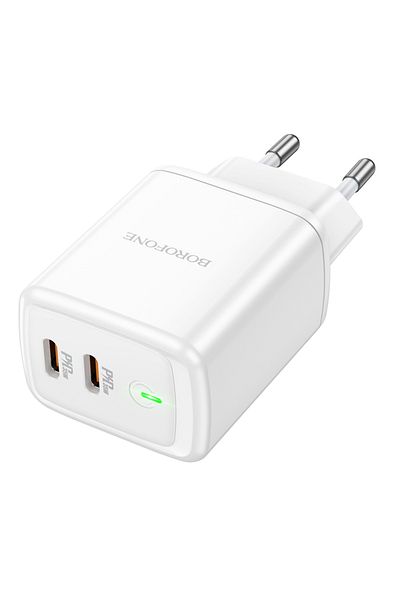 Borofone Qc 3.0 Bn9 Reacher Pd 35w 2 X Usb-c (PD/PPS/QC/AFC/FCP) Power Adapter - White
