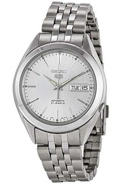 Seiko 5 SNKL15 Men's Stainless Steel Silver Dial Self Winding Automatic Watch