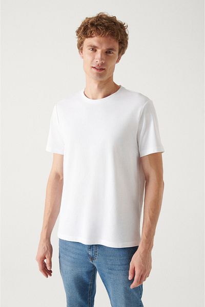 Avva 5-teiliges Herren-T-Shirt mit Rundhalsausschnitt aus 100 % Baumwolle E 001021