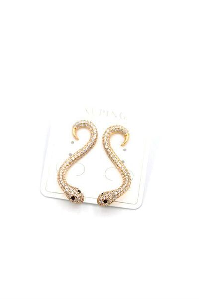 Royaleks Stone Snake Earrings - Rose