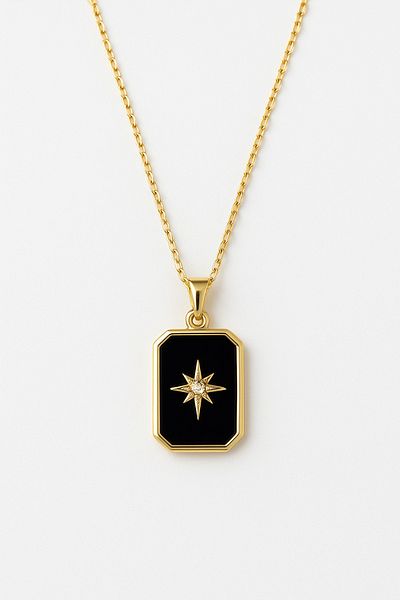 MakeWell Polar Star Design Black Colors Chain Necklaces