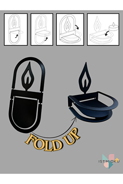 istmoku Katlanabilir Kendin Yap Metal Mumluk | Dkp Çelik – Siyah