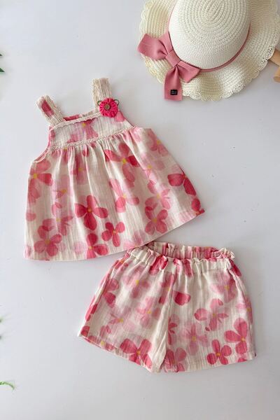 Minigimin Cicileri Муслін з квітковим візерунком, комплект для дівчинки, 2 пр...