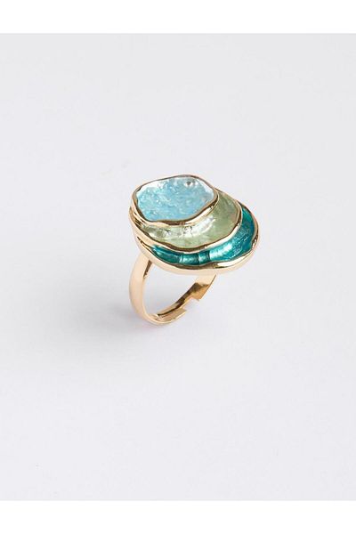 Jimmy Key Blue Oval Figured Ring