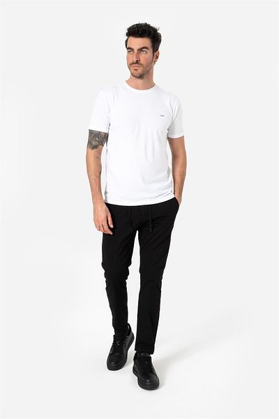 Brothers Men's Regular Fit Gabardine Woven Pants with Elastic Waist and Drawstring Side Pockets Grotti Black B0