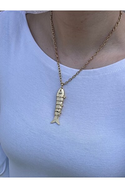 YENGEÇ Steel Moving Fish Model Necklace