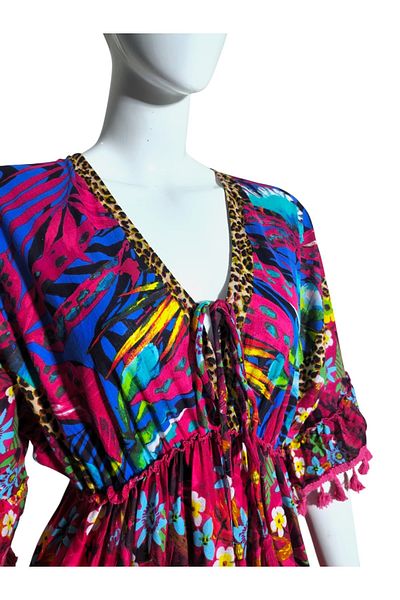 india Antica dress embroidered in classic summer colors, selection