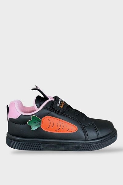 Liger Pantofi Sport pentru Copii - Iepure, Siret si Velcro, NEGRU - PULBER